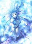  bad_id bad_pixiv_id blue blue_eyes blue_hair blue_skin breasts cleavage fins large_breasts long_hair monster_girl original rezi solo 