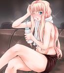  bangs long_hair macross macross_frontier scharfschutze sheryl_nome solo topless towel 