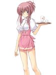  anna_miller chikage_(sister_princess) masakichi_(crossroad) pink_hair purple_eyes sister_princess solo standing tray waitress 