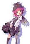  earrings hat jewelry mystia_lorelei pink_eyes pink_hair short_hair solo touhou wings yanagie 