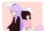  animal_ears banned_artist bunny_ears closed_eyes harano inaba_tewi multiple_girls reisen_udongein_inaba touhou 
