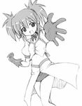  aoyama_reo blush choker dress edomae_lunar flat_chest gloves greyscale hands midriff monochrome outstretched_arm outstretched_hand reaching seto_no_hanayome short_twintails solo twintails 