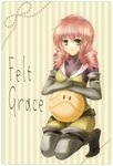  artist_request bodysuit feldt_grace gundam gundam_00 haro pink_hair solo thighhighs yellow_bodysuit 