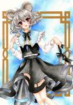  6kusa animal_ears bad_id bad_pixiv_id grey_hair jewelry mouse mouse_ears mouse_tail nazrin pendant red_eyes short_hair solo tail touhou 
