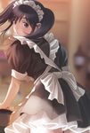  absurdres alternate_hairstyle blurry blurry_background brown_eyes brown_hair highres looking_back love_plus maid maid_headdress mino_tarou solo takane_manaka twintails 