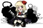  artist_request blonde_hair darkness red_eyes ribbon rumia short_hair solo touhou 