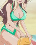  bag bikini breasts cleavage h2o_footprints_in_the_sand handbag kagura_hinata large_breasts screencap solo stitched swimsuit third-party_edit 