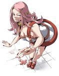  anemone_(eureka_seven) eureka_seven eureka_seven_(series) grin hair_ornament hairclip nail_polish pink_eyes pink_hair red_nails smile solo tanupo 