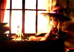  blonde_hair book hat ink kirisame_marisa quill solo touhou tsubasa_(abchipika) window witch_hat writing yellow_eyes 