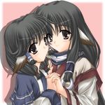  animal_ears aruruw blush eruruw hug layered_sleeves multiple_girls siblings sisters utawareru_mono yuki_(white_garden) 