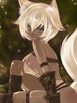  animal_ears boots breasts cleavage copyright_request dark_skin fox_ears large_breasts lowres shamu_neko solo white_hair 