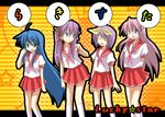  akane_souichi bad_id bad_pixiv_id blue_eyes blue_hair glasses green_eyes hiiragi_kagami hiiragi_tsukasa izumi_konata long_hair lucky_star mole mole_under_eye multiple_girls pink_hair purple_eyes purple_hair ryouou_school_uniform school_uniform serafuku short_hair speech_bubble takara_miyuki 