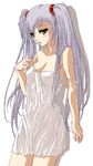  bare_shoulders blush chemise hoshino_ruri kidou_senkan_nadesico kidou_senkan_nadesico_-_prince_of_darkness kirisato_itsuki solo strap_slip twintails 