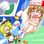  blonde_hair hat kedama kirisame_marisa koopa_troopa lily_white lowres mario_(series) multiple_girls myonde oekaki parody super_mario_bros. touhou witch_hat 