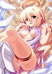  angel breasts halo medium_breasts ooyama_kina open_clothes open_shirt original panties shirt solo underboob underwear wings 