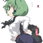  antennae bow brown_hair cape green_eyes green_hair hair_bow midori_ya oekaki solo touhou wriggle_nightbug 