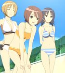  atsuko bikini day hayami maki_(minami-ke) minami-ke multiple_girls screencap stitched striped striped_bikini swimsuit third-party_edit 