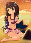  bikini brown_hair clannad copyright_name ibuki_fuuko jimeko long_hair low-tied_long_hair solo starfish swimsuit 