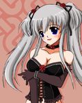  blue_eyes breasts cleavage cosplay elbow_gloves gloves gothic large_breasts lowres mabinogi nao_(mabinogi) rua rua_(cosplay) silver_hair solo taniguchi_mai twintails 