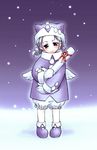  coat copyright_request katou_ryouichi snow snowing solo wings 