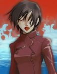  artist_request black_hair blood+ lipstick makeup otonashi_saya short_hair solo 