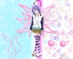  1280x1024 miniskirt rosario+vampire shirayuki_mizore skirt striped thighhighs wallpaper 