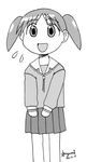  artist_request azumanga_daiou greyscale mihama_chiyo monochrome short_twintails solo twintails 