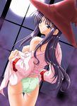  artist_request breasts hat kurusugawa_serika medium_breasts moon panties school_uniform solo to_heart underwear 