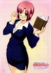  breasts business_suit formal glasses jacket large_breasts non-web_source pencil_skirt pink_hair rio_rollins short_hair skirt skirt_suit solo suit super_blackjack 