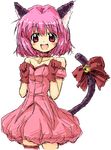  animal_ears artist_request bell bow cat_ears cat_tail choker detached_sleeves garters gloves jingle_bell magical_girl mew_ichigo momomiya_ichigo oekaki open_mouth pink_choker pink_eyes pink_hair puffy_detached_sleeves puffy_sleeves red_gloves short_hair solo tail tail_bell tail_bow tokyo_mew_mew 