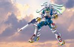  king_gainer mecha no_humans overman_king_gainer sky solo super_robot sword weapon 