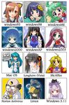  2003_server 2k-tan 3.1-tan 6+girls 95-tan 98-tan apple_inc. artist_request chart diagram dos faceset glasses green_hair linux longhorn macintosh mcafee me-tan multiple_girls norton os-tan osx vista-tan xp-tan 