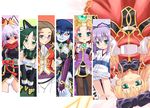  :d andil animal_ears aruma_(shinrabanshou) astaroth_(shinrabanshou) black_sclera blonde_hair blue_hair blue_skin blush bow bridal_gauntlets brown_hair crown demon_girl elbow_gloves glasses gloves green_eyes green_hair hair_bow hisame_(shinrabanshou) horns japanese_clothes kuon_(shinrabanshou) lavender_hair minami_juujisei multiple_girls open_mouth panties pantyhose pink_hair ponytail pygmalion red_eyes shinrabanshou smile terasu_(shinrabanshou) tongue underwear white_panties yellow_eyes 