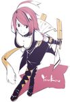  .hack//g.u. 1girl face kyo_(kuroichigo) red_hair short_hair solo sword weapon yowkow_(.hack//) 