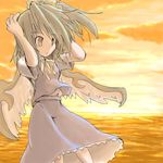  216 daiyousei green_hair lowres side_ponytail solo sunset touhou wings 