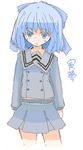  alternate_costume bow cirno clear_cross school_uniform solo touhou 