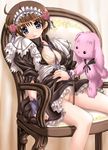  bra copyright_request lingerie maid open_clothes open_shirt panties shirt shiruko sitting skirt skirt_lift solo underwear 