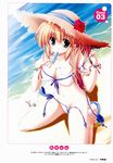  absurdres bikini blonde_hair blue_eyes food hat highres magi-cu maruchan. mouth_hold popsicle solo swimsuit 