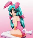  animal_ears bunny bunny_ears bunnysuit canal_vorfeed leotard long_hair lost_universe pink_leotard ribbon solo sugimura_tomokazu thighhighs twintails 