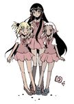  artist_request dark_skin kufei long_hair lowres mahora_academy_middle_school_uniform mahou_sensei_negima! multiple_girls school_uniform short_hair tatsumiya_mana zazie_rainyday 