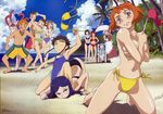  6+girls :o angry back barefoot beach bikini black_hair blue_hair blush braid breast_hold breasts brown_hair chair child cloud covering covering_breasts crossed_arms day embarrassed everyone feet flag flat_chest frown fujino_shizuru hands_on_hips highres higurashi_akane himeno_fumi hisayuki_hirokazu humiliation jpeg_artifacts kazahana_mashiro kneeling kuga_natsuki kurauchi_kazuya large_breasts laughing leaning_forward long_hair maid megami minagi_mikoto multiple_boys multiple_girls munakata_shiho my-hime navel non-web_source one-piece_swimsuit open_mouth orange_hair outdoors palm_tree pink_hair pinup quad_tails red_hair sagisawa_youko short_hair side-tie_bikini signature sitting sitting_on_person sky smile sugiura_midori surprised swimsuit tate_yuuichi tiptoes tokiha_mai top-down_bottom-up topless tree twin_braids umbrella water 