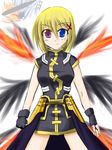  agito_(fusion) agito_(nanoha) bad_anatomy hair_ornament heterochromia lyrical_nanoha mahou_shoujo_lyrical_nanoha_strikers solo unison wings x_hair_ornament yagami_hayate 