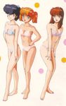  80s artist_request black_hair brown_hair highres lingerie midnight_anime_lemon_angel multiple_girls oldschool red_hair underwear 
