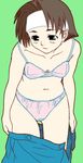  bra headband justice_gakuen lingerie panties pink_bra pink_panties shiritsu_justice_gakuen short_hair skirt solo tsukinowa_kumatarou underwear underwear_only undressing very_short_hair wakaba_hinata 