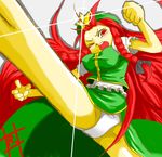  bad_id bad_pixiv_id braid china_dress chinese_clothes daitai_konna_kanji dress high_kick hong_meiling kicking long_hair panties red_eyes red_hair ribbon solo touhou underwear 