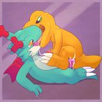 2019 agumon anal anal_penetration argon_vile claws cum cum_in_ass cum_inside cum_on_face digimon digimon_(species) dinosaur dracomon dragon drooling duo erection french_kissing green_eyes half-closed_eyes hi_res holding_penis horn kissing lying male male/male masturbation membranous_wings nude on_back open_mouth penetration penile_masturbation penis purple_background reptile saliva scalie semi-anthro sex simple_background standing tongue tongue_out wings yellow_eyes 