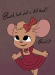  anthro clothing cub disney dress english_text female mammal mouse olivia_flaversham ribbons rodent soulcentinel text the_great_mouse_detective young 