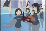  azumanga_daiou blood death kasuga_ayumu knife mihama_chiyo mizugi photoshop sakaki swimsuit 