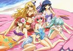  6+girls :d ;o =_= adjusting_hair age_difference ahoge animal_ears aqua_hair arm_support ass bandeau bangs bare_shoulders barefoot beach beads bikini blonde_hair blue_eyes blue_hair blush breasts broccoli broccoli_(company) casual_one-piece_swimsuit child cleavage crossed_arms crossed_legs dress drill_hair duplicate everyone facial_mark feet fetal_position flat_chest floating_hair floral_print flower forehead_mark forte_stollen frilled_swimsuit frills front-tie_top galaxy_angel gem glint green_eyes hair_between_eyes hair_bun hair_flower hair_intakes hair_ornament hair_ribbon hairband hairpods halterneck hand_on_head head_tilt helmet hibiscus hime_cut jewelry karasuma_chitose knees_on_chest lap_pillow leg_hug legs legs_crossed long_hair looking_at_viewer lying milfeulle_sakuraba mint_blancmanche mizugi multiple_girls navel necklace normad official_art on_back on_side one-piece_swimsuit one_eye_closed open_mouth outdoors parted_bangs payot pink_hair ponytail purple_eyes ranpha_franboise reclining red_eyes ribbon sarong short_dress short_hair side-tie_bikini sidelocks sitting smile swept_bangs swimsuit thighlet twin_drills vanilla_h wariza water watermark wavy_hair wind wink 
