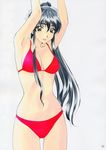  1girl bikini highres long_hair mizugi polorinken scan solo swimsuit 